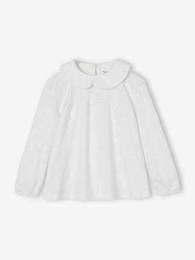 Girls-Blouse with Broderie Anglaise for Girls