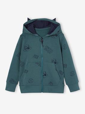 Boys-Zipped Sports Jacket with Ears on the Hood, for Boys