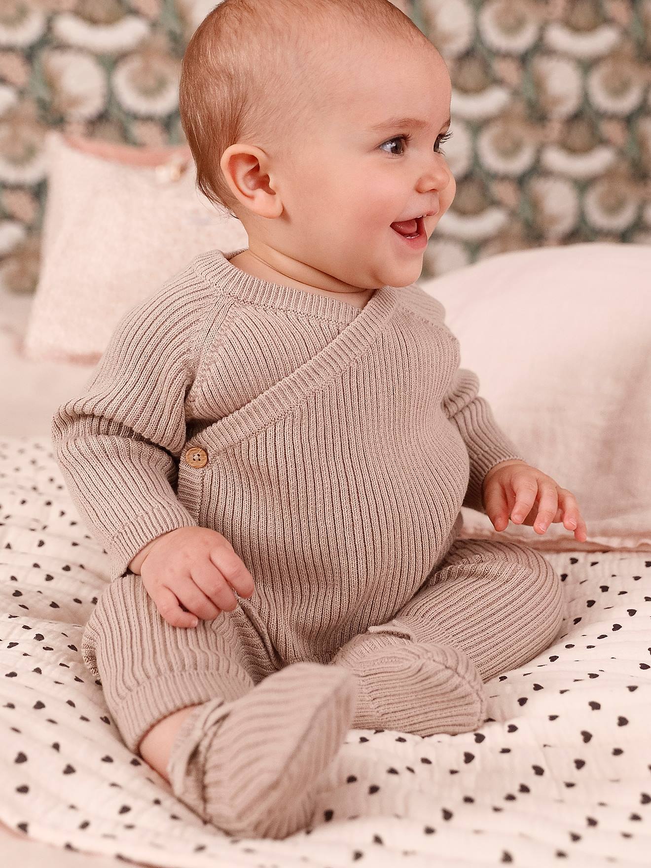 Gilet Bébé Fille 18 Mois - 90% Coton, 10% Cachemire - Couleur Brique - Occasion
