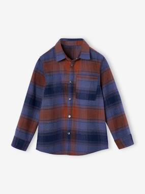 -Chequered Flannel Shirt for Boys