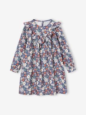 Girls-Ruffled Dress with Floral Print, for Girls