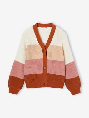 -Rib Knit Cardigan for Girls