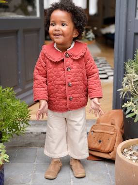 Baby-Padded Corduroy Jacket, Sherpa Lining, for Babies