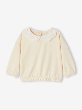 Baby-Sweatshirt with Embroidered Collar for Babies