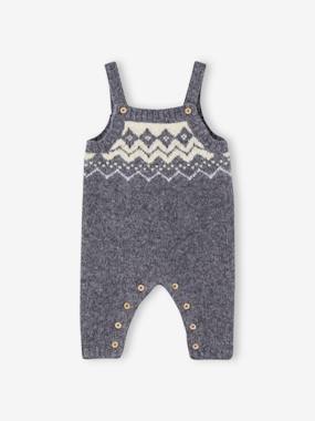 Baby-Dungarees & All-in-ones-Dungarees in Jacquard Knit for Baby Boys