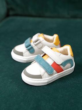 Chaussures-Chaussures garçon 23-38-Baskets, tennis-Baskets bébé garçon cuir à scratchs