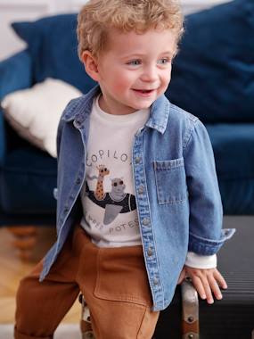 -Chemise en jean pressionnée bébé personnalisable