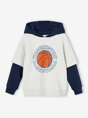 Boys-Cardigans, Jumpers & Sweatshirts-Sweatshirts & Hoodies-Sports Sweatshirt with Double Sleeves, Ball in Relief, for Boys