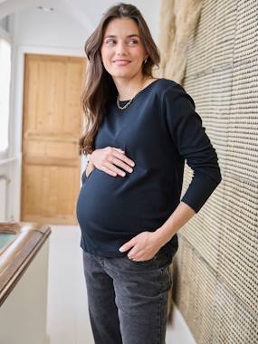 Maternity-T-shirts & Tops-Basics Long Sleeve T-Shirt for Maternity