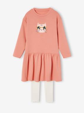 Girls-Fleece Dress & Rib Knit Leggings for Girls