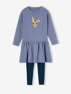 Girls-Outfits-Fleece Dress & Rib Knit Leggings for Girls