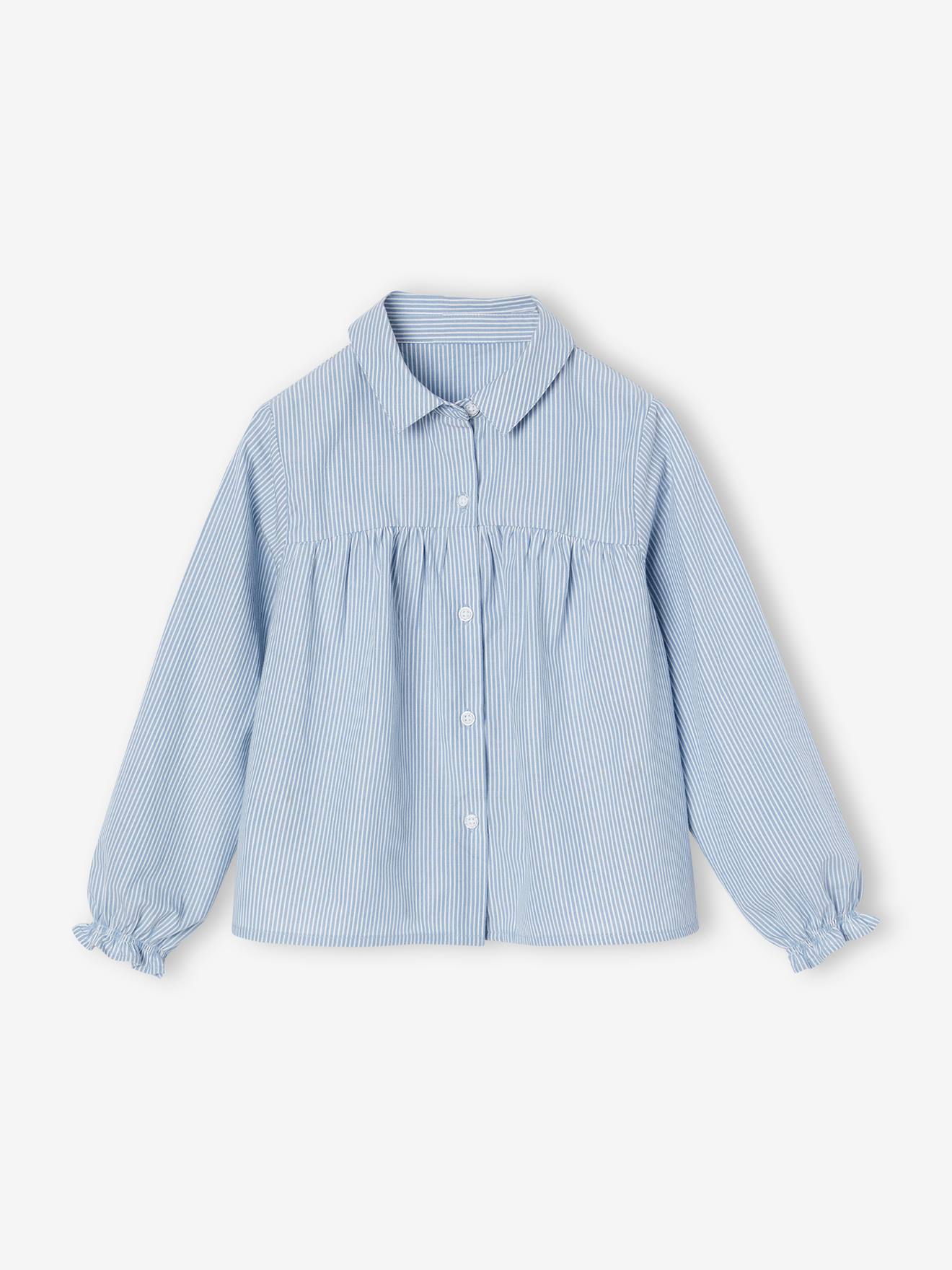 Blouse à Volants Imprimée Fleurs Fille - Blanc Imprimé, Fille