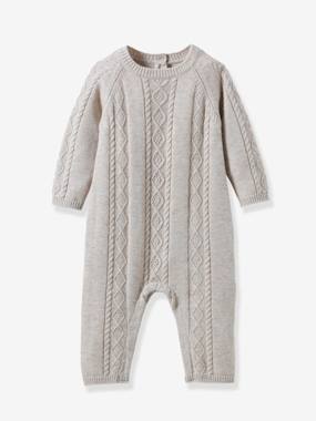 Baby-Dungarees & All-in-ones-CYRILLUS baby knitted jumpsuit