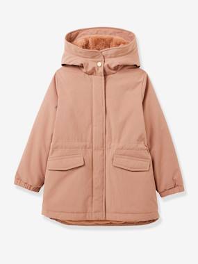 Girls-Coats & Jackets-CYRILLUS faux fur lined parka for girls