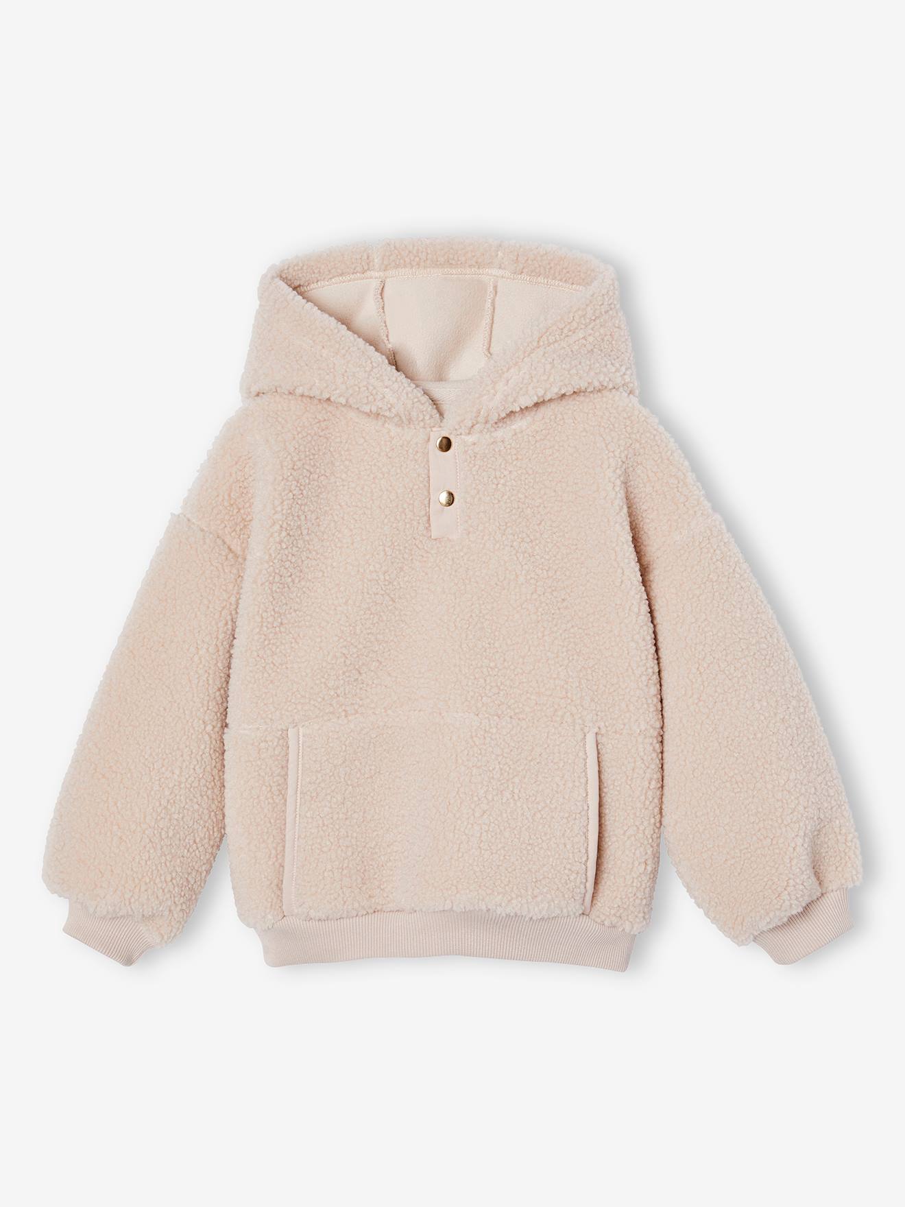 Hooded Sherpa Sweatshirt for Girls mauve Girls