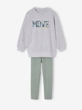 Fille-Pantalon-Ensemble sweat long et legging fille