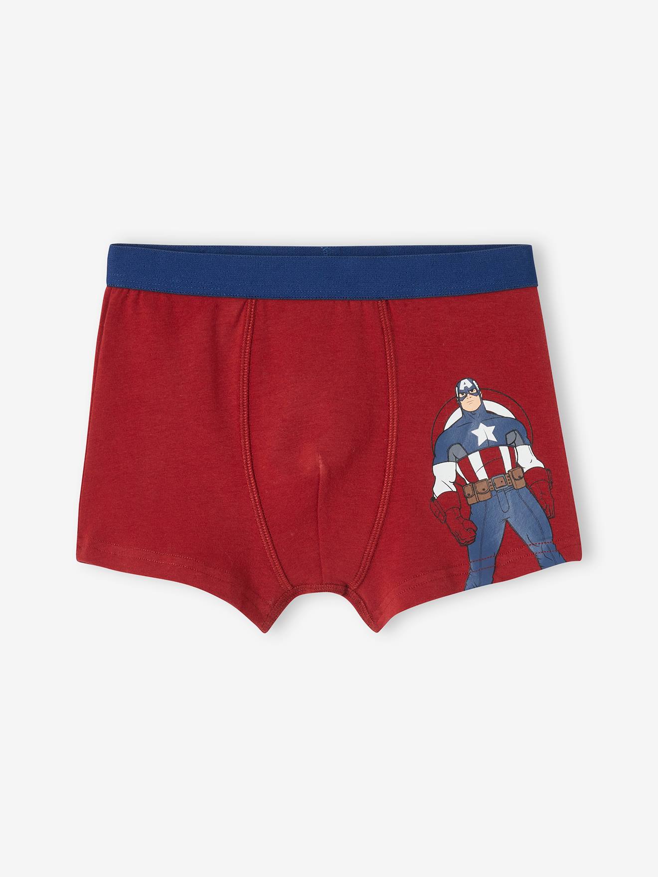 Lot De 3 Slips Garçon Marvel Avengers - Motifs Iron Man, Hulk, Captain America - Taille Élastiquée, Confortable - Pour Petit Fan - 5