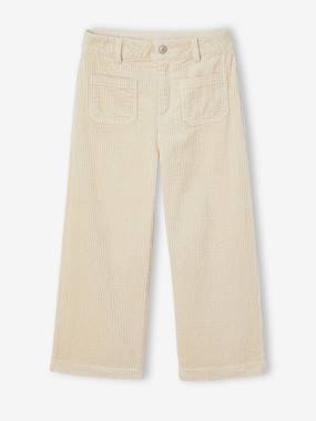 Girls-Trousers-Wide-Leg Corduroy Trousers for Girls