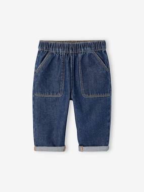 Baby-Trousers & Jeans-Jeans with Elasticated Waistband, for Babies