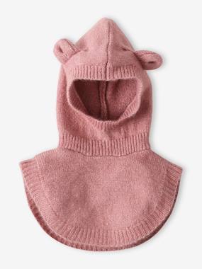 Baby-Jersey Knit Hood with Bib for Baby Girls