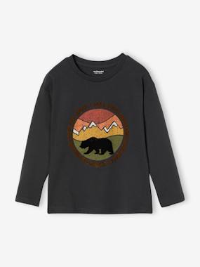 Boys-Long Sleeve T-Shirt with Details in Relief, for Boys