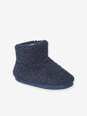 Shoes-Boys Footwear-High Top, Fur-Lined Slippers for Children