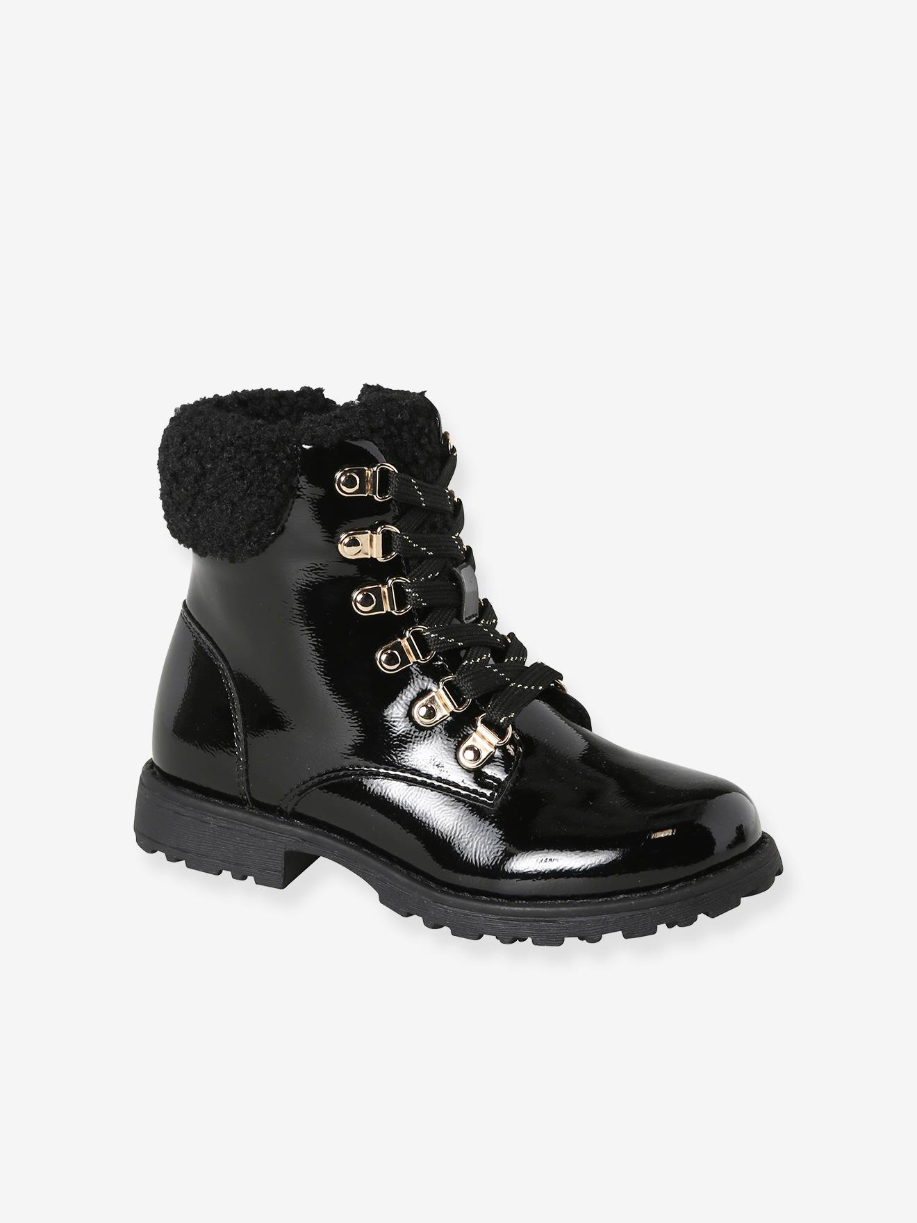 Lace Up Ankle Boots for Girls Black