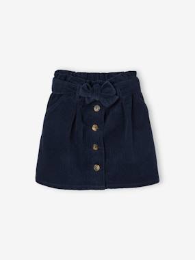 Girls-Skirts-"Paperbag" Style Skirt in Corduroy for Girls