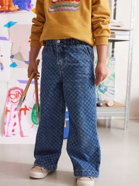 Pantalon fille large motifs fantaisie   - vertbaudet enfant