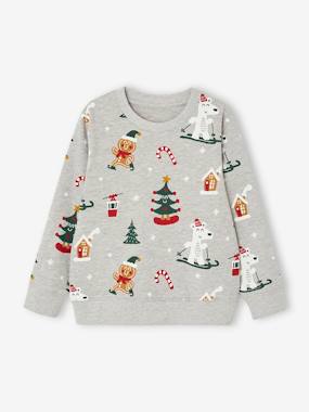 Boys-Cardigans, Jumpers & Sweatshirts-Sweatshirts & Hoodies-Christmas Special Sweatshirt with Fun Motifs for Boys