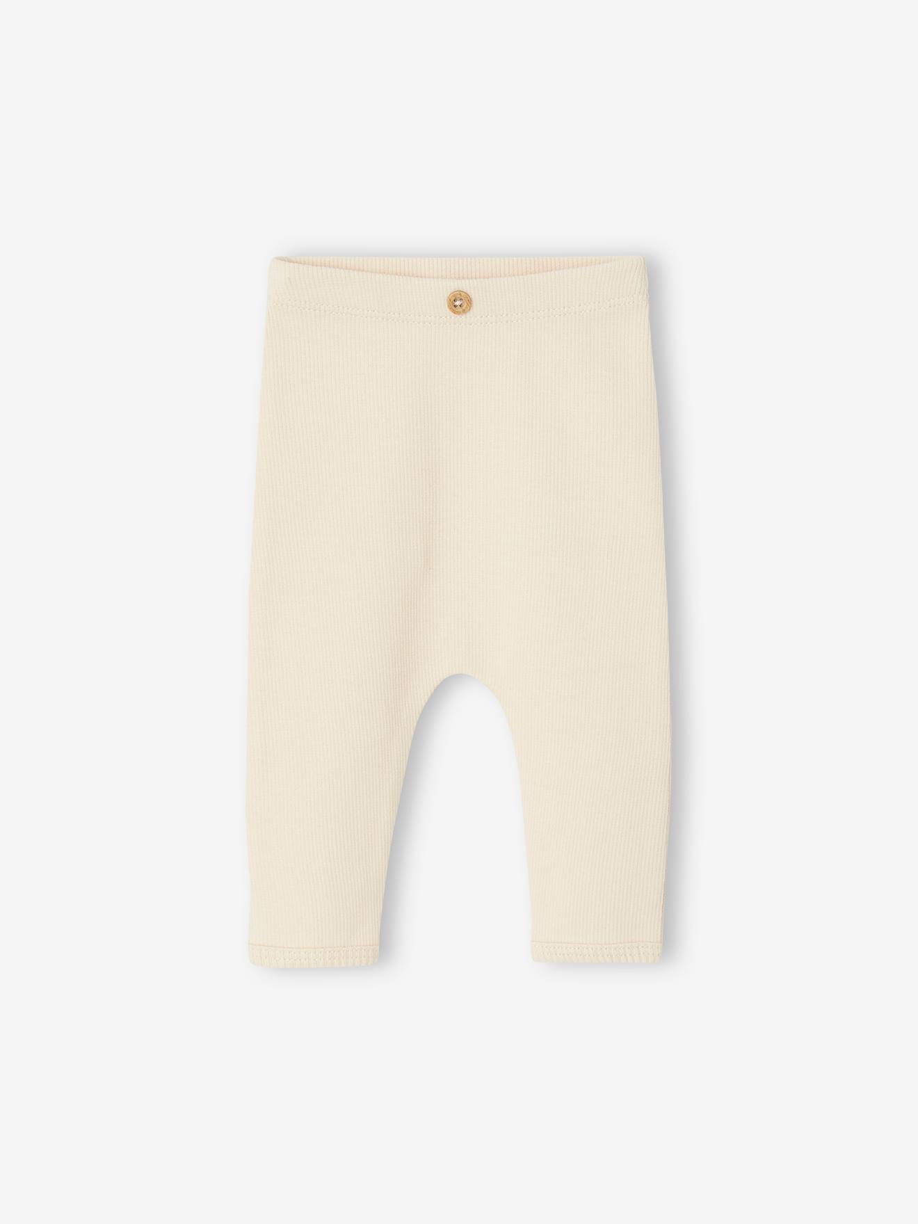 Rib Knit Leggings for Newborn Baby Girls vanilla, Baby