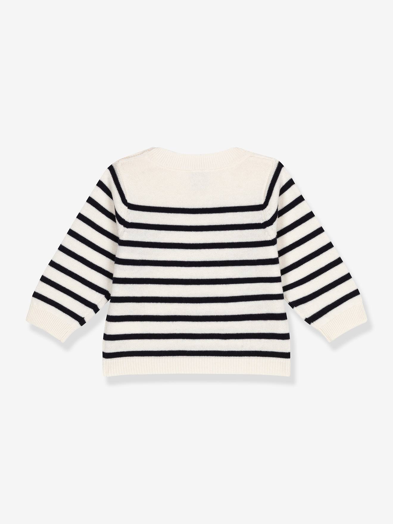 PETIT BATEAU knitted sweater - striped blue, Baby