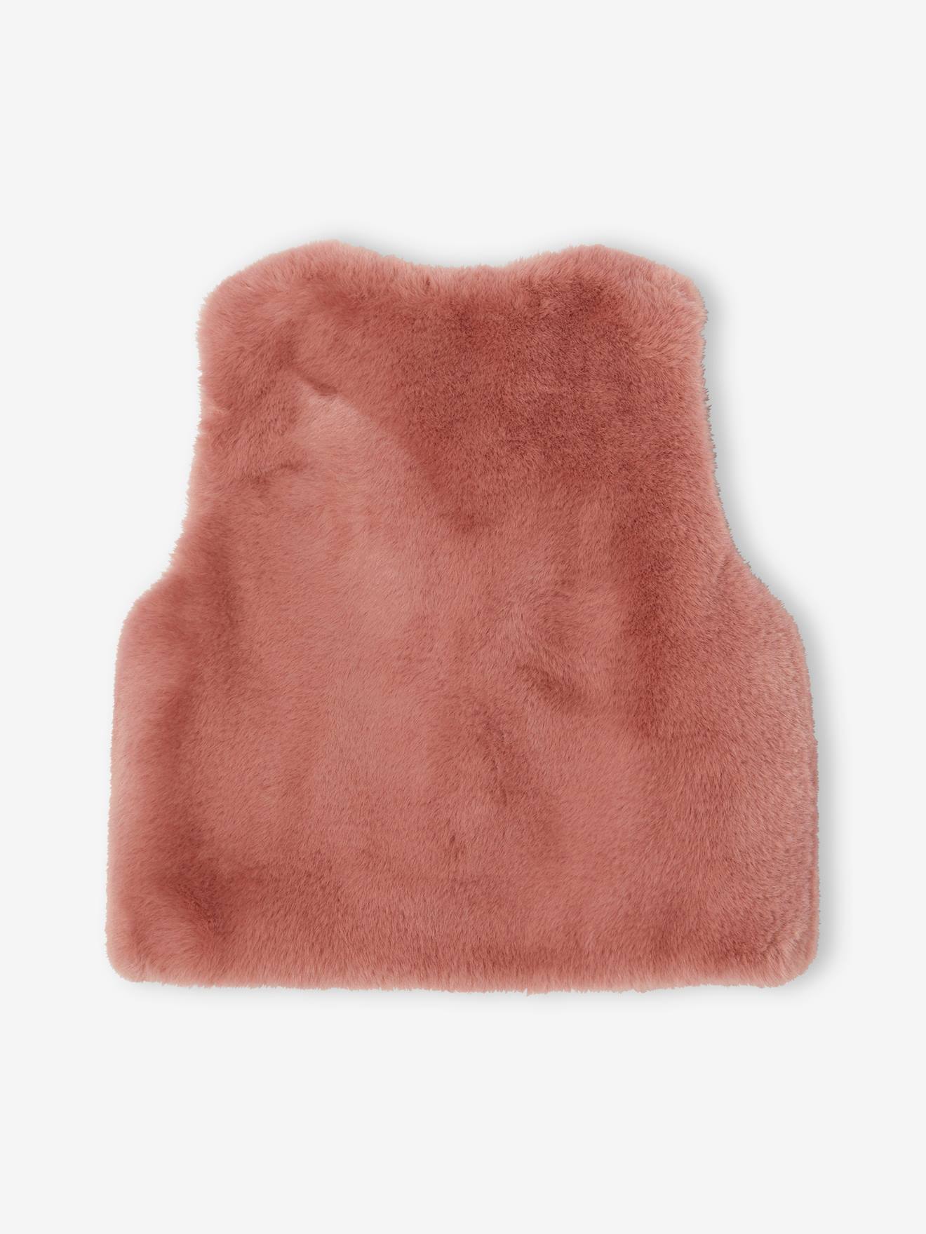 Faux Fur Waistcoat for Girls blush