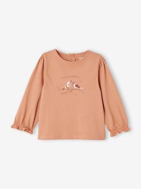 -T-shirt blouse motif oiseaux bébé en coton bio