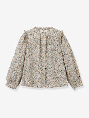 Girls-Blouses, Shirts & Tunics-CYRILLUS Daisy print girls' shirt