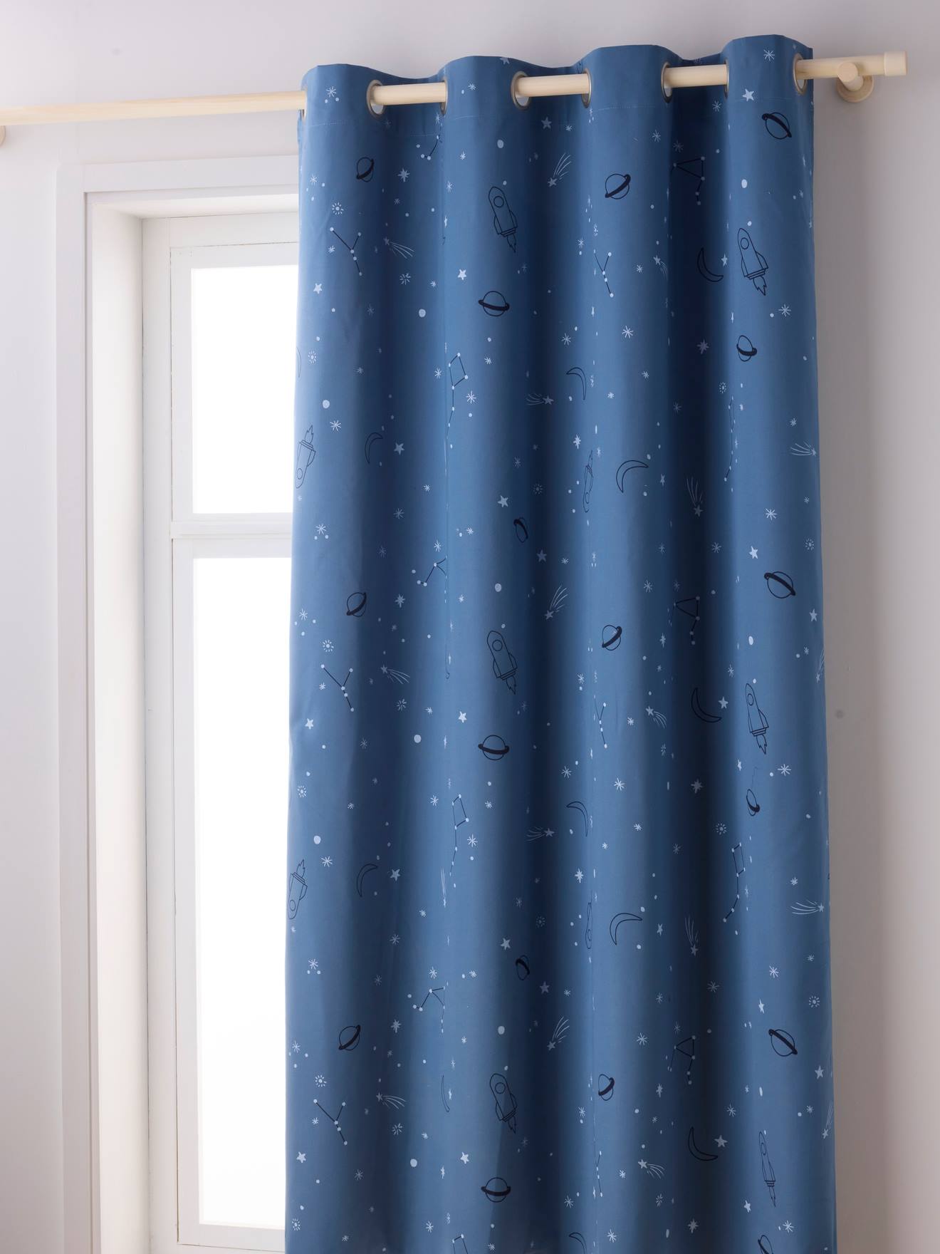 Navy Blue Gray Sleepy Stars Nursery Window Curtains Baby Boy Celestial Sky Bedroom Decor, Blackout Room Darkening newest Sheer Drapery Panels