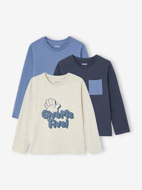 Boys-Tops-Pack of 3 Assorted Long Sleeve Tops for Boys