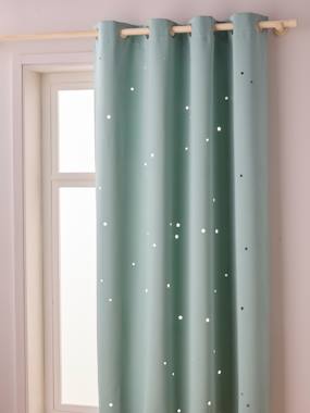 Bedding & Decor-Decoration-Blackout Curtain with Eyelets & Perforated Motifs