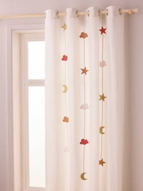 Bedding & Decor-Decoration-Semi-Sheer Curtain with Eyelets & Starry Garlands