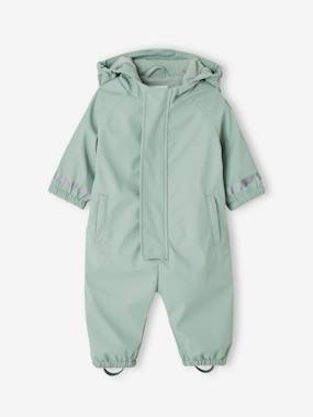 Baby-Water-Repellent Pramsuit with Hood, Lined in Polar Fleece, for Babies