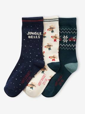 -Pack of 3 Pairs of Christmas Socks for Boys