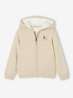 -Hooded Jacket, Sherpa Lining, for Boys