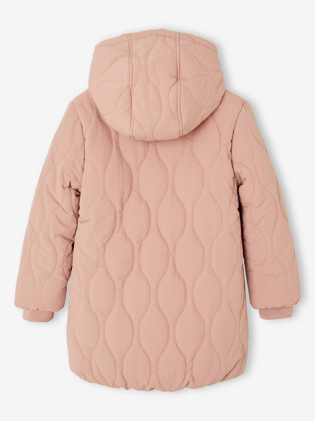 Padded Coat with Hood Faux Fur Lining for Girls rosy Girls