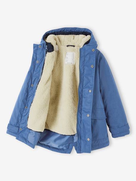 Parka 3 en 1 garçon avec blouson amovible bleu grisé+kaki+Marine grisé+noix de pécan - vertbaudet enfant 