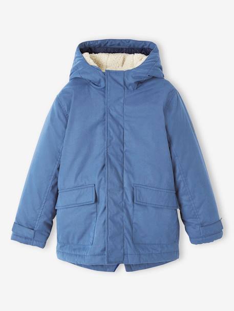 Parka 3 en 1 garçon avec blouson amovible bleu grisé+kaki+Marine grisé+noix de pécan - vertbaudet enfant 