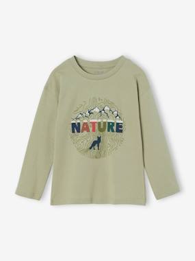 Boys-Tops-Long Sleeve T-Shirt with Details in Relief, for Boys