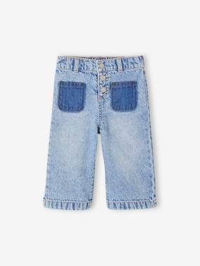 Baby-Trousers & Jeans-Wide-Leg Jeans for Baby Girls