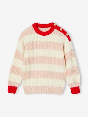 Girls-Cardigans, Jumpers & Sweatshirts-Matchy-Matchy Striped Jumper, Family Capsule Collection, for Girls