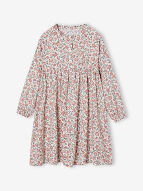 Fille-Robe-Robe motif all over ouverture boutonnée devant