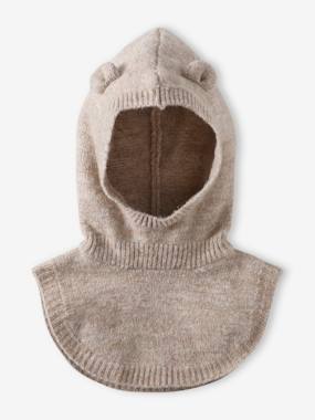 Baby-Jersey Knit Hood with Bib for Baby Girls